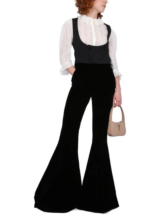Luxury Saint Laurent Trending 2025 Women's Wool Tuxedo Vest Black
