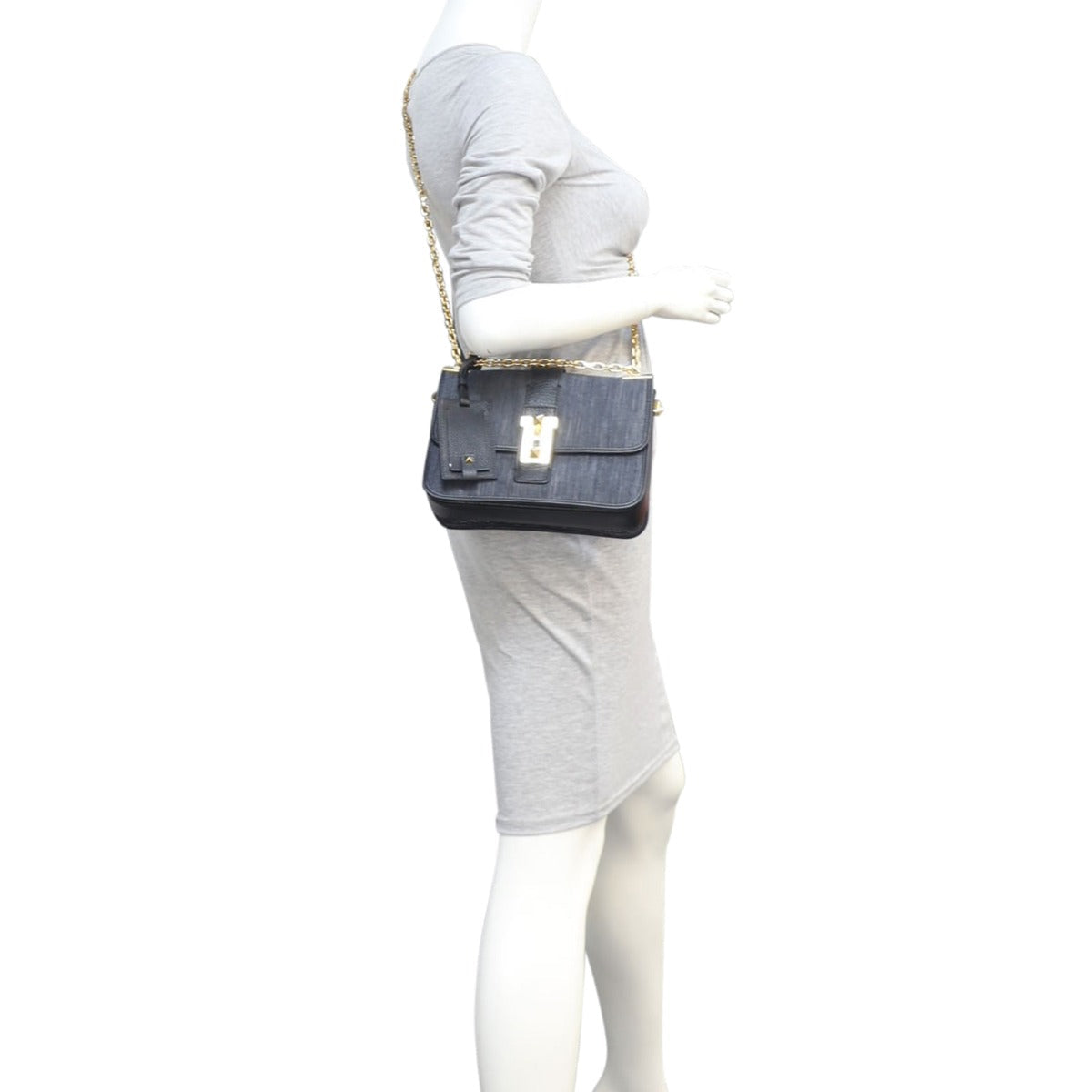 Valentino B-Rockstud Denim Shoulder Bag