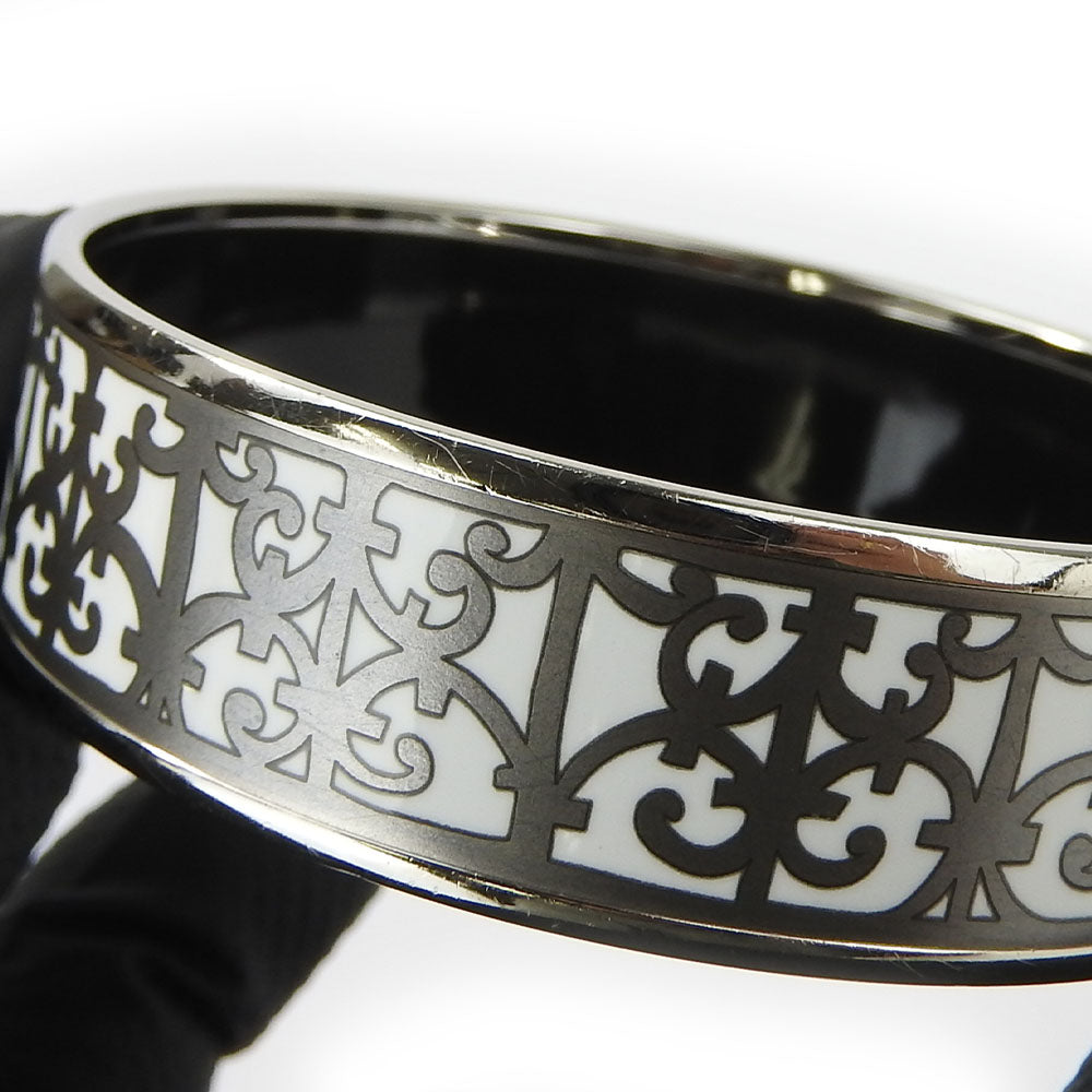 HERMES Bangle Enamel, Metal white Emilel GM Women  d