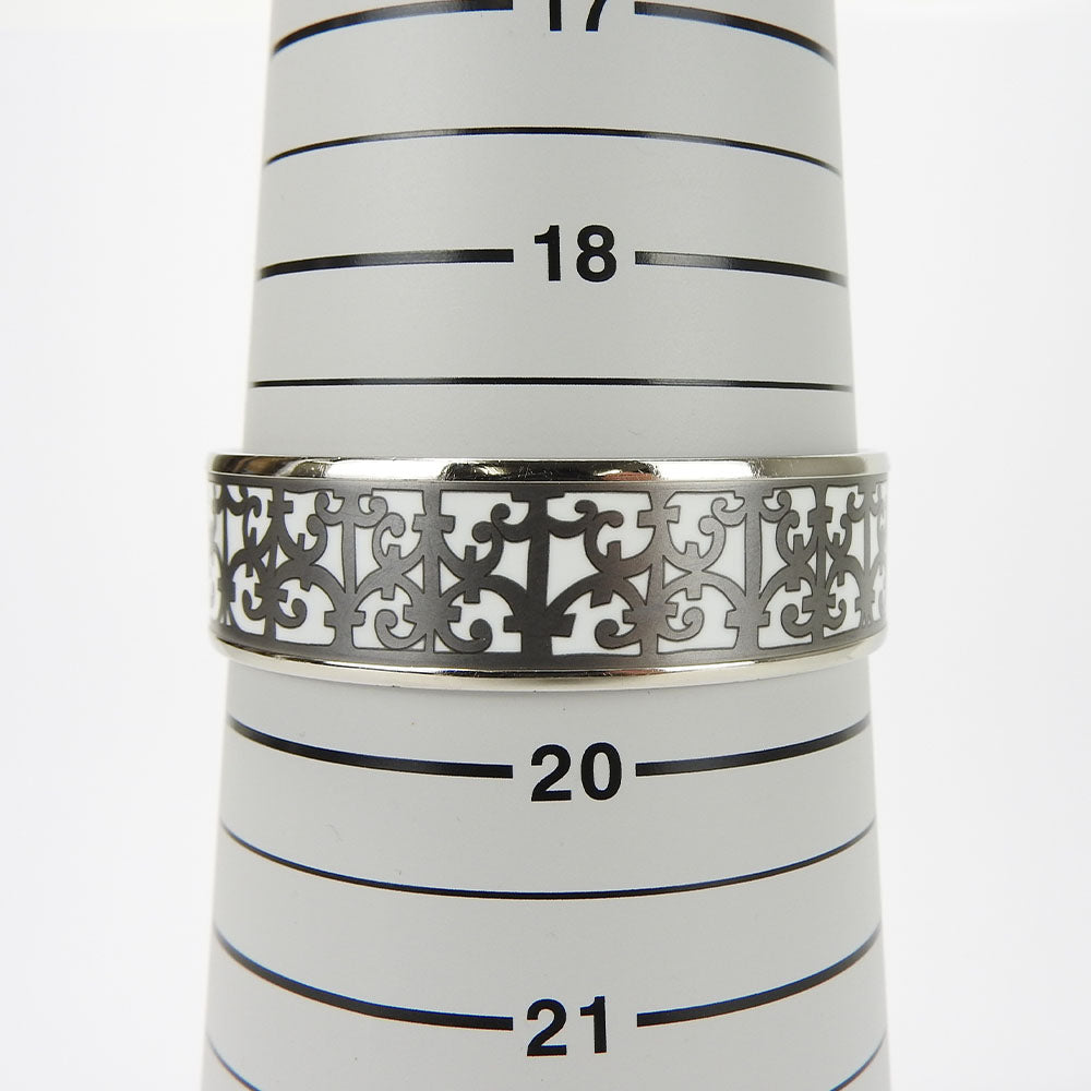 HERMES Bangle Enamel, Metal white Emilel GM Women  d