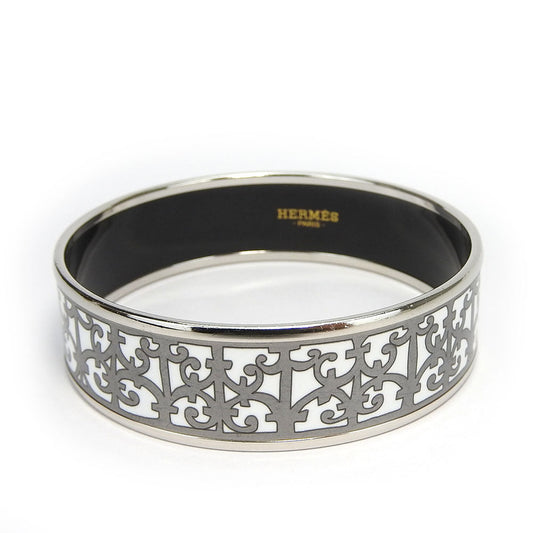 HERMES Bangle Enamel, Metal white Emilel GM Women  d