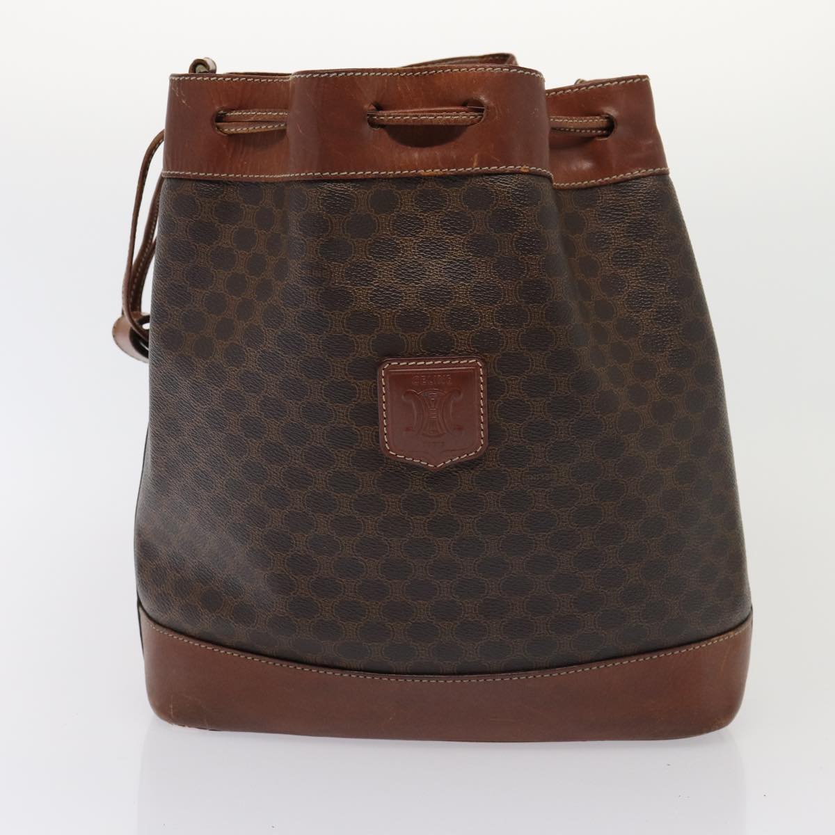 Luxury CELINE Macadam Canvas Clutch Bag Shoulder Bag PVC Leather 2Set Brown  81986