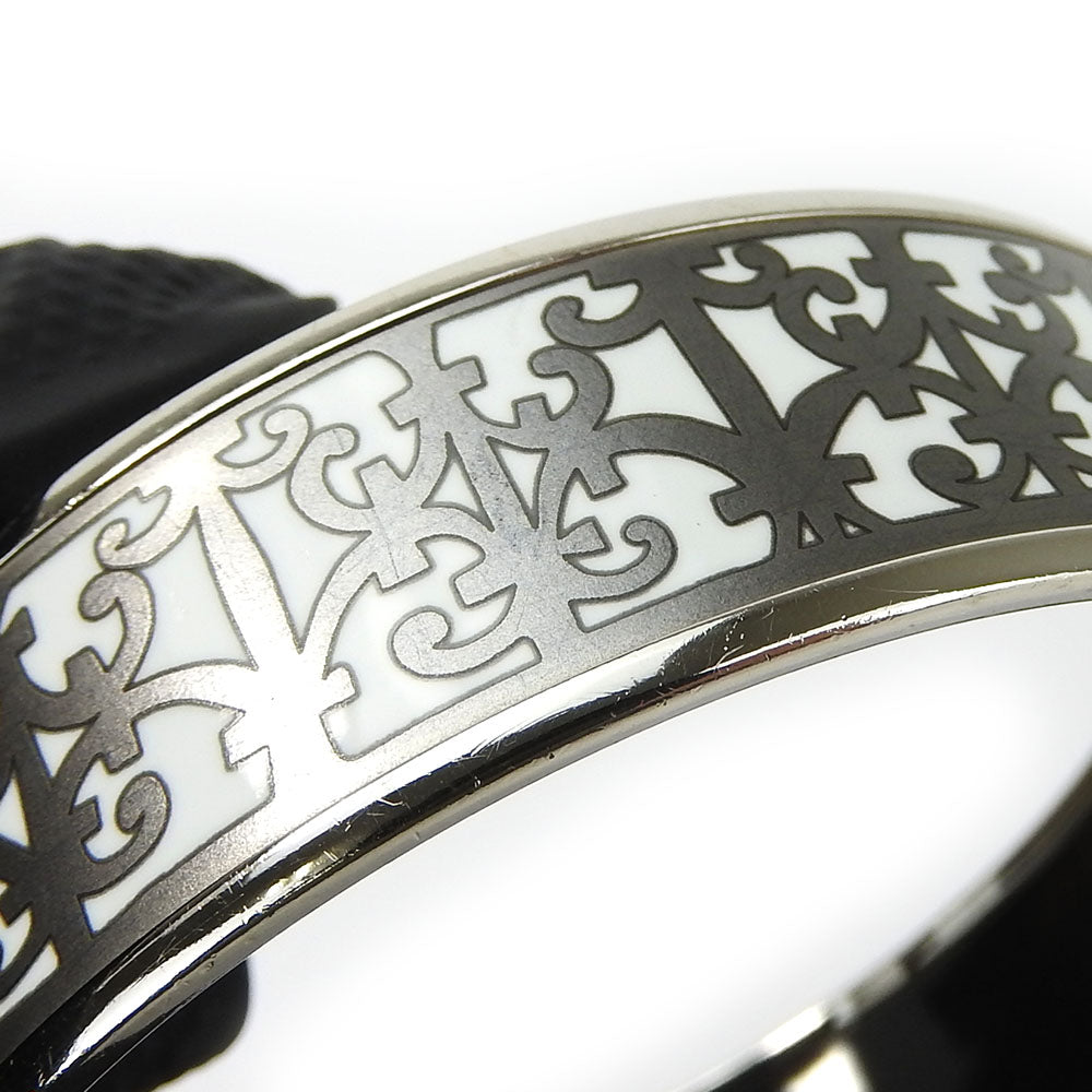 HERMES Bangle Enamel, Metal white Emilel GM Women  d