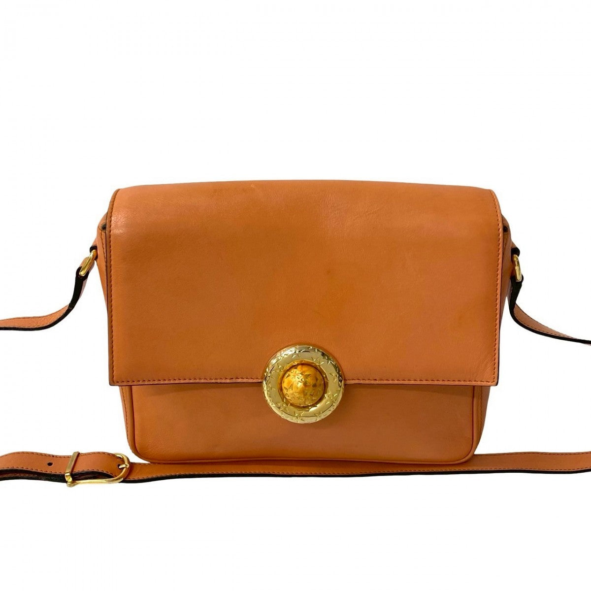 CELINE Shoulder Bag leather Orange Star Ball Metal Women