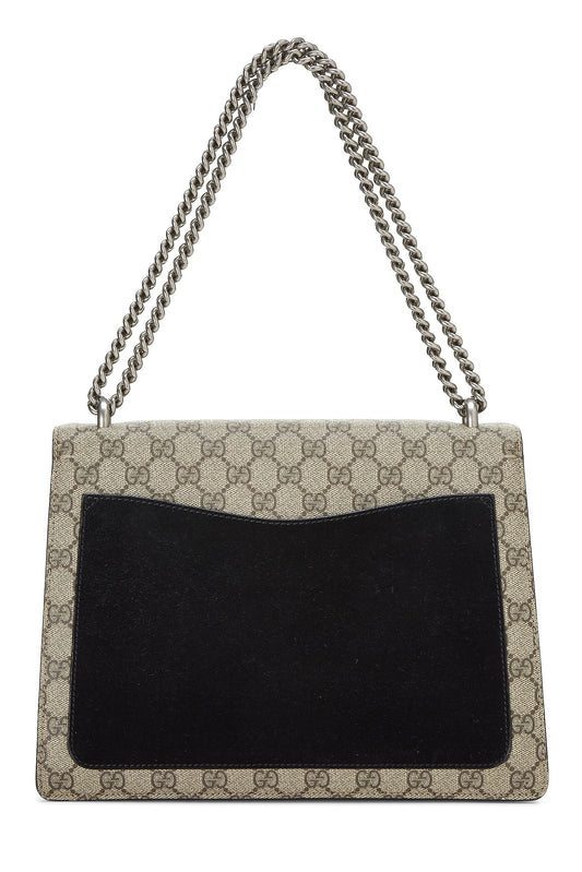 Gucci, Black GG Supreme Canvas Embellished Dionysus Bag Medium, Black