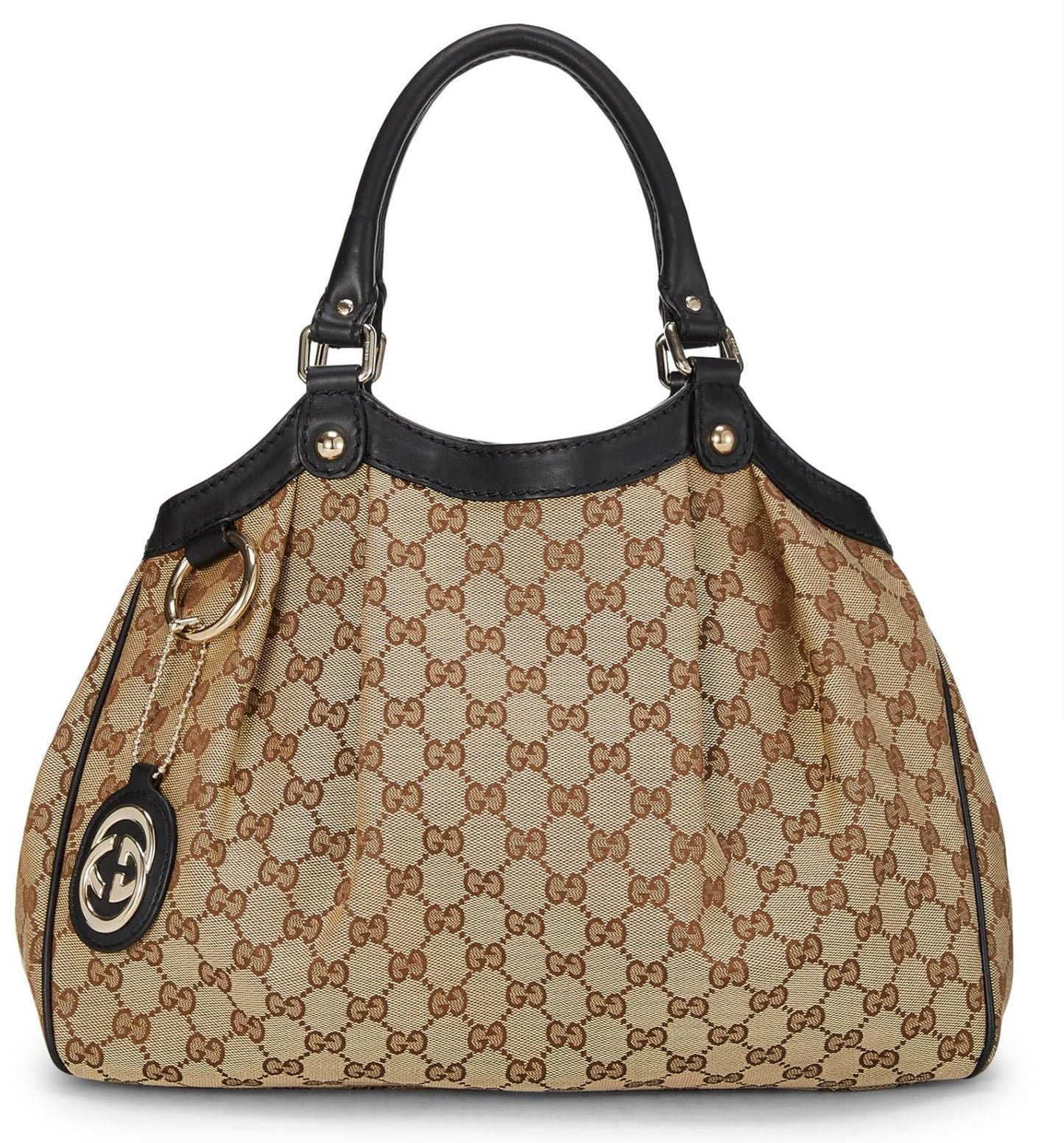 Gucci, Black Original GG Canvas Boston Handbag, Black