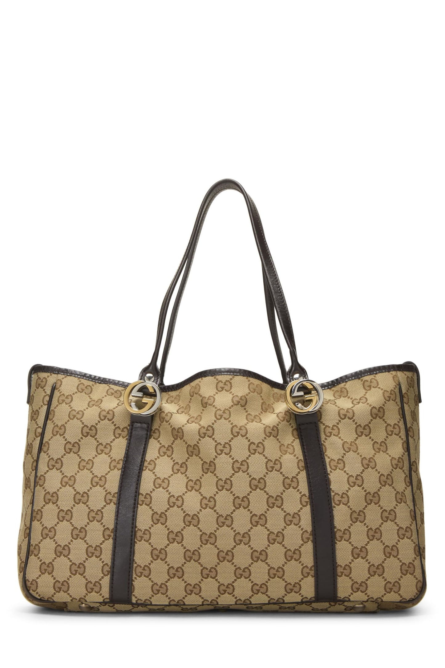 Gucci, Black Original GG Canvas Twins Tote, Brown