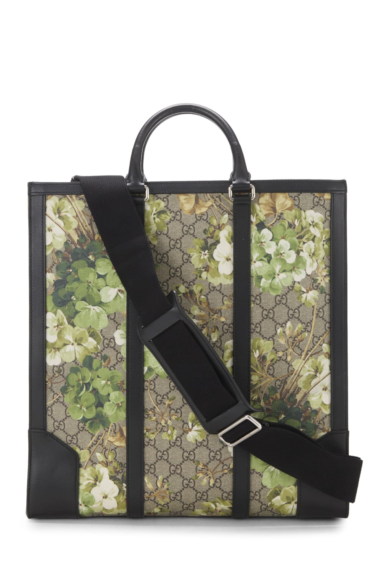 Gucci, Green GG Supreme Coated Canvas Blooms Tote Large, Green