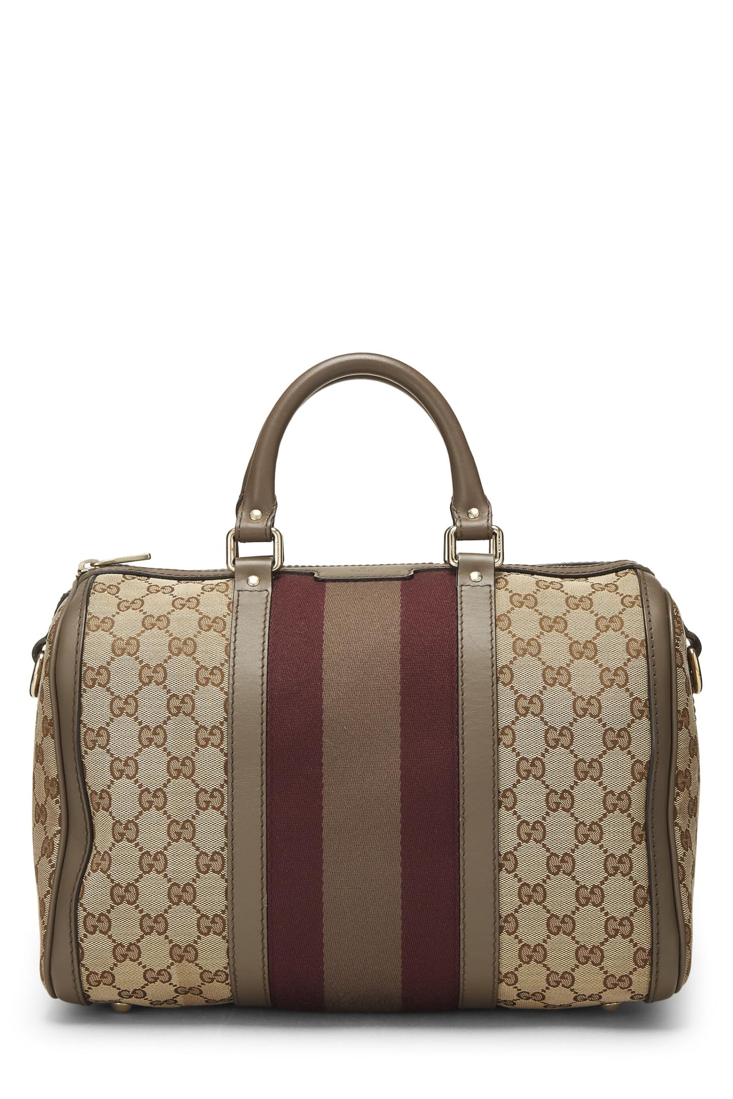 Gucci, Brown Original GG Canvas   Web Boston Medium, Brown