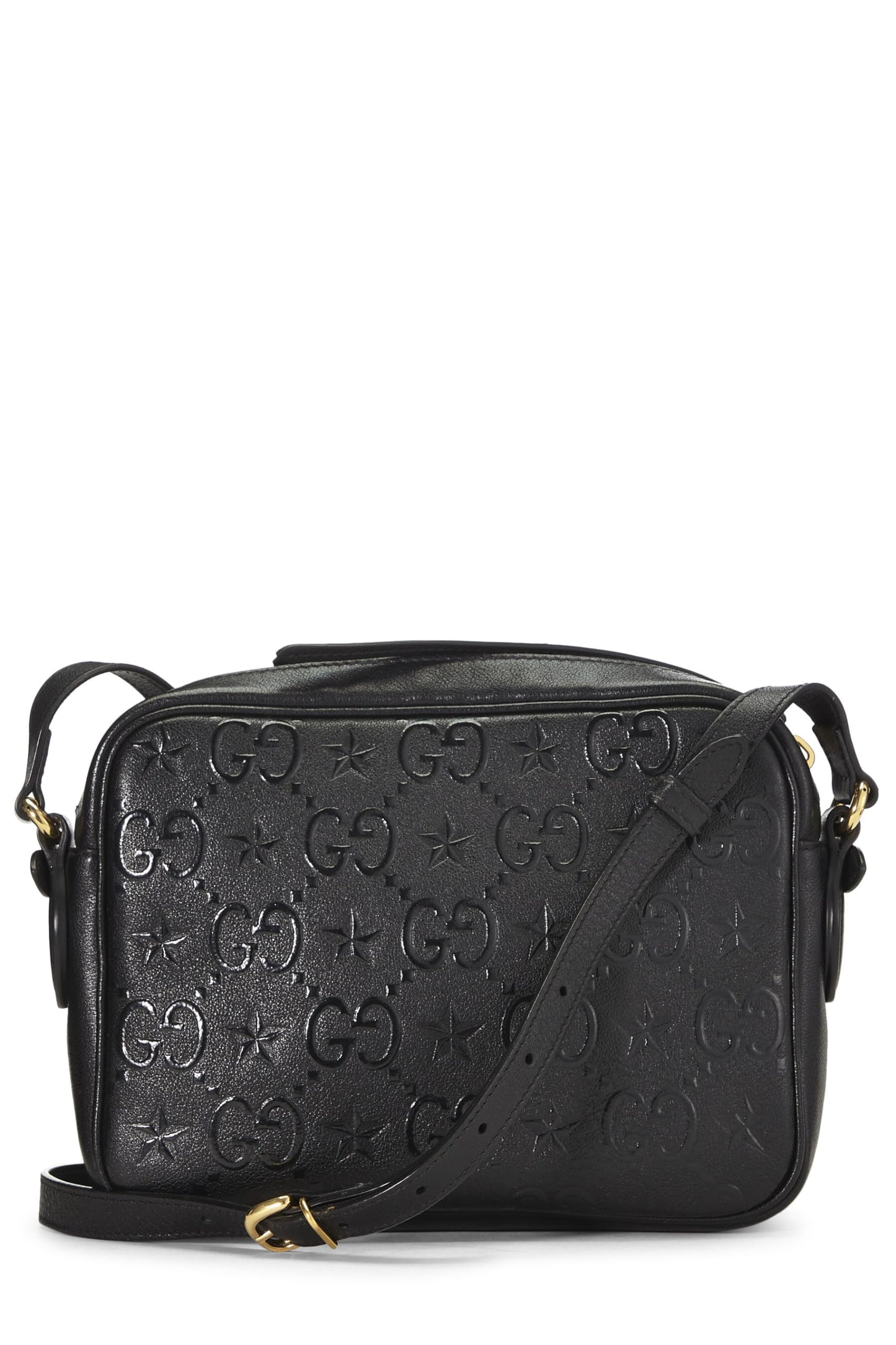 Gucci, Black Embossed GG Star Shoulder Bag Small, Black