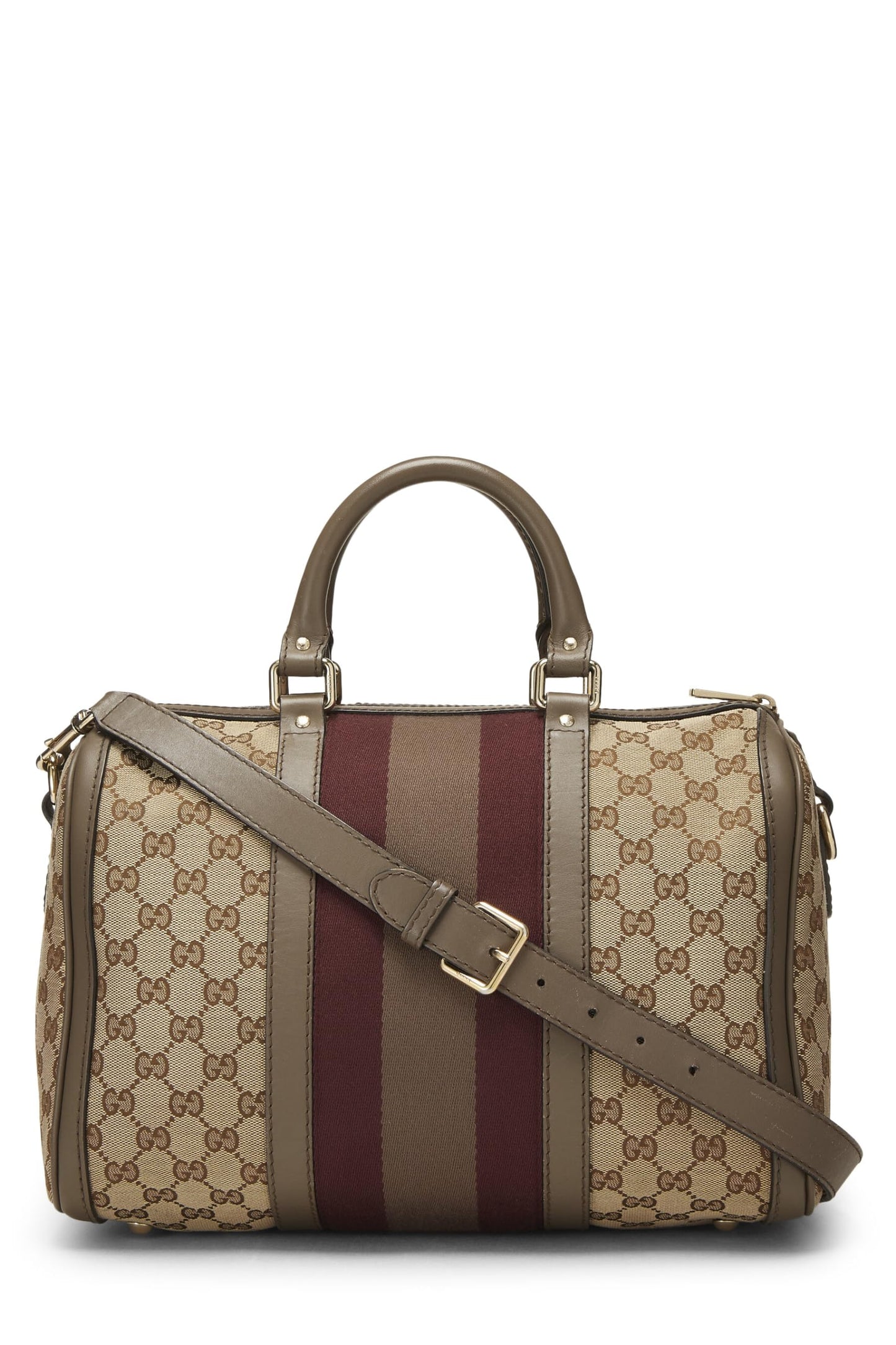Gucci, Brown Original GG Canvas   Web Boston Medium, Brown