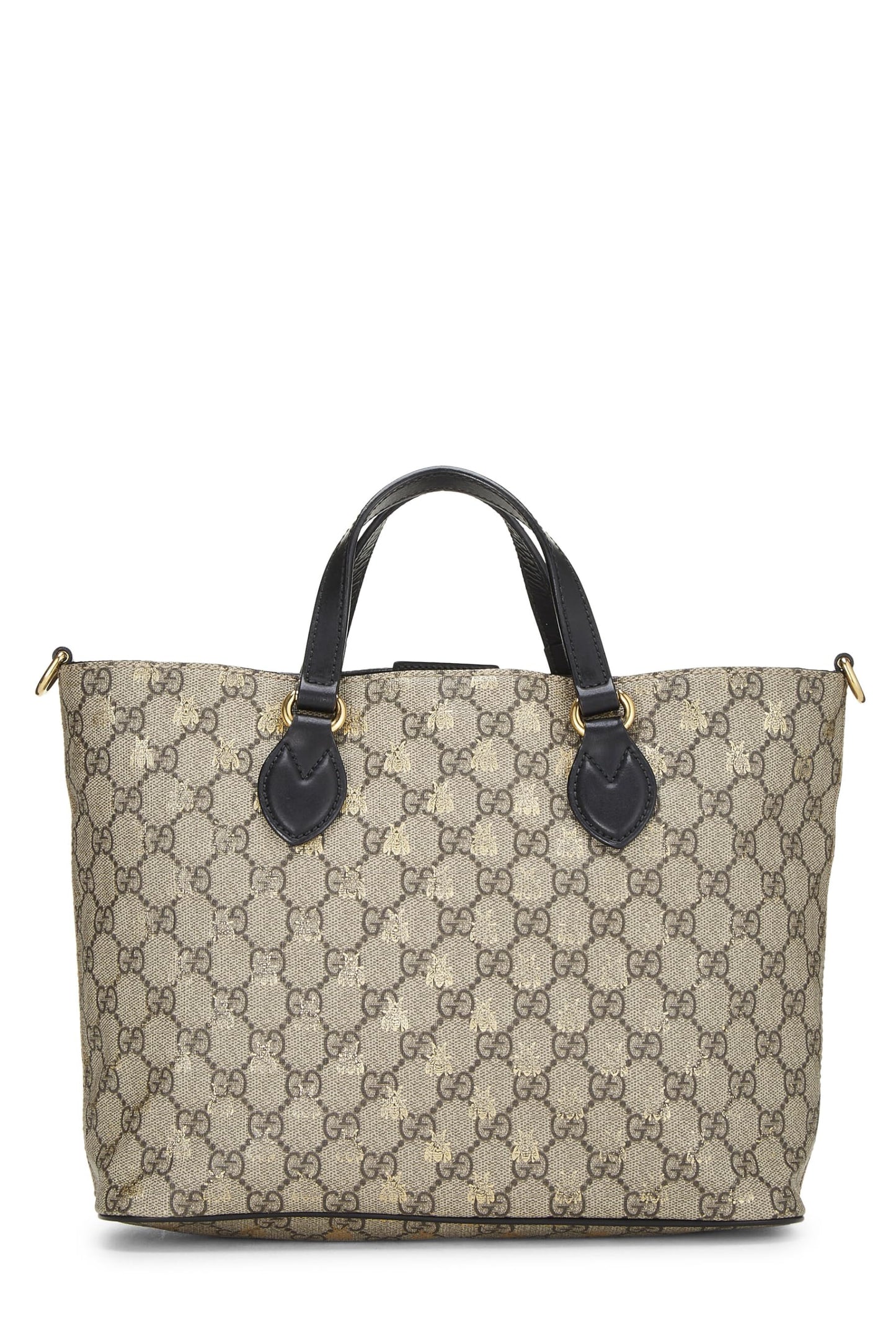 Gucci, Black GG Supreme Canvas Bee Tote Small, Black