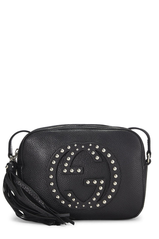 Gucci, Black Grained Leather Studded Soho Disco, Black