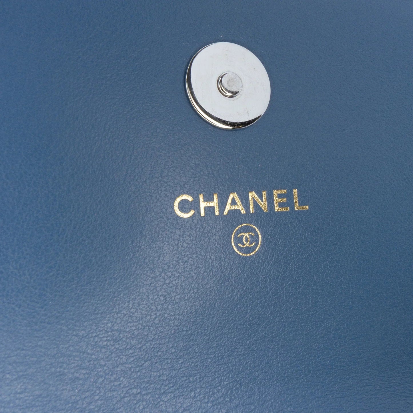 Blue Chanel Denim 19 Phone Holder with Chain Satchel