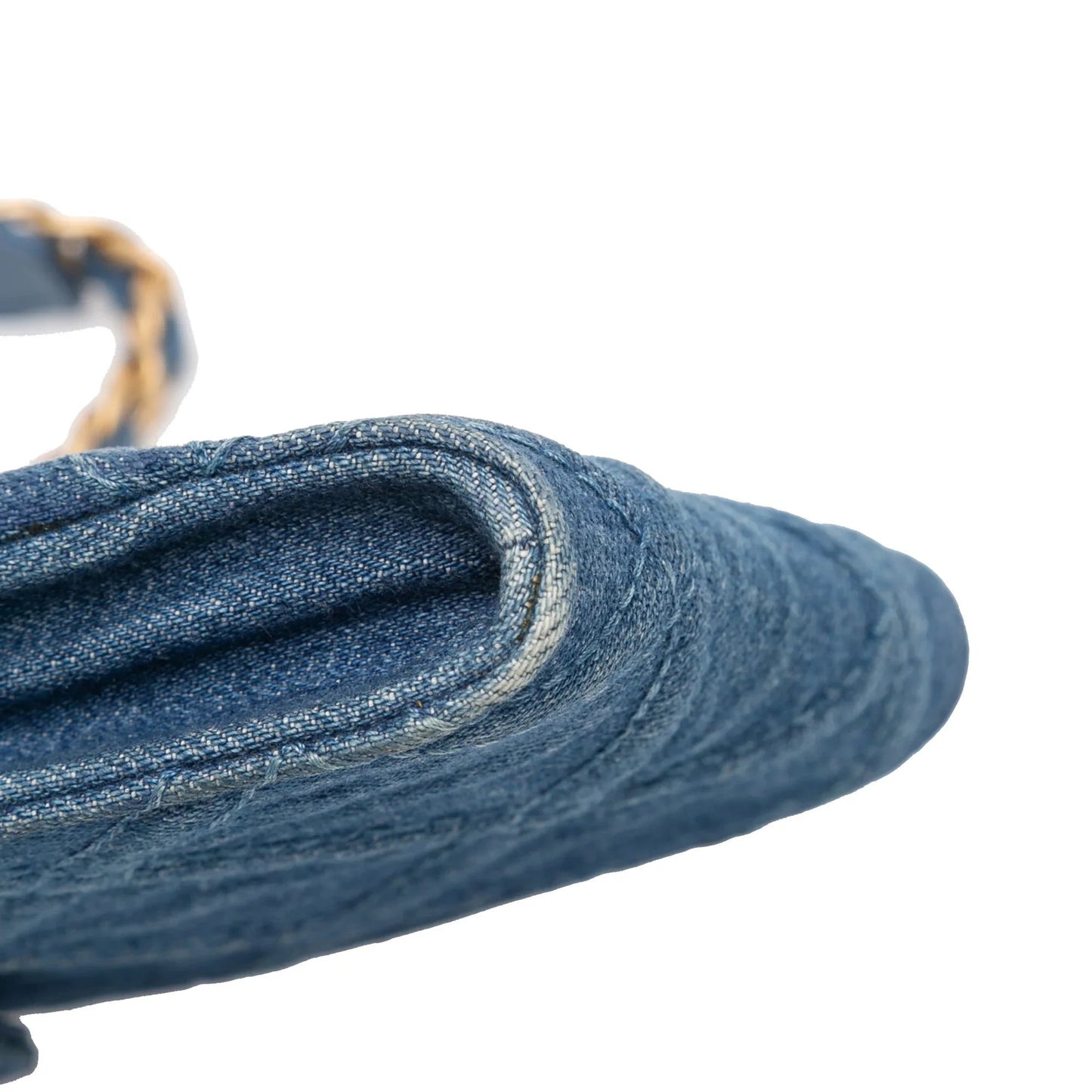 Blue Chanel Denim 19 Phone Holder with Chain Satchel