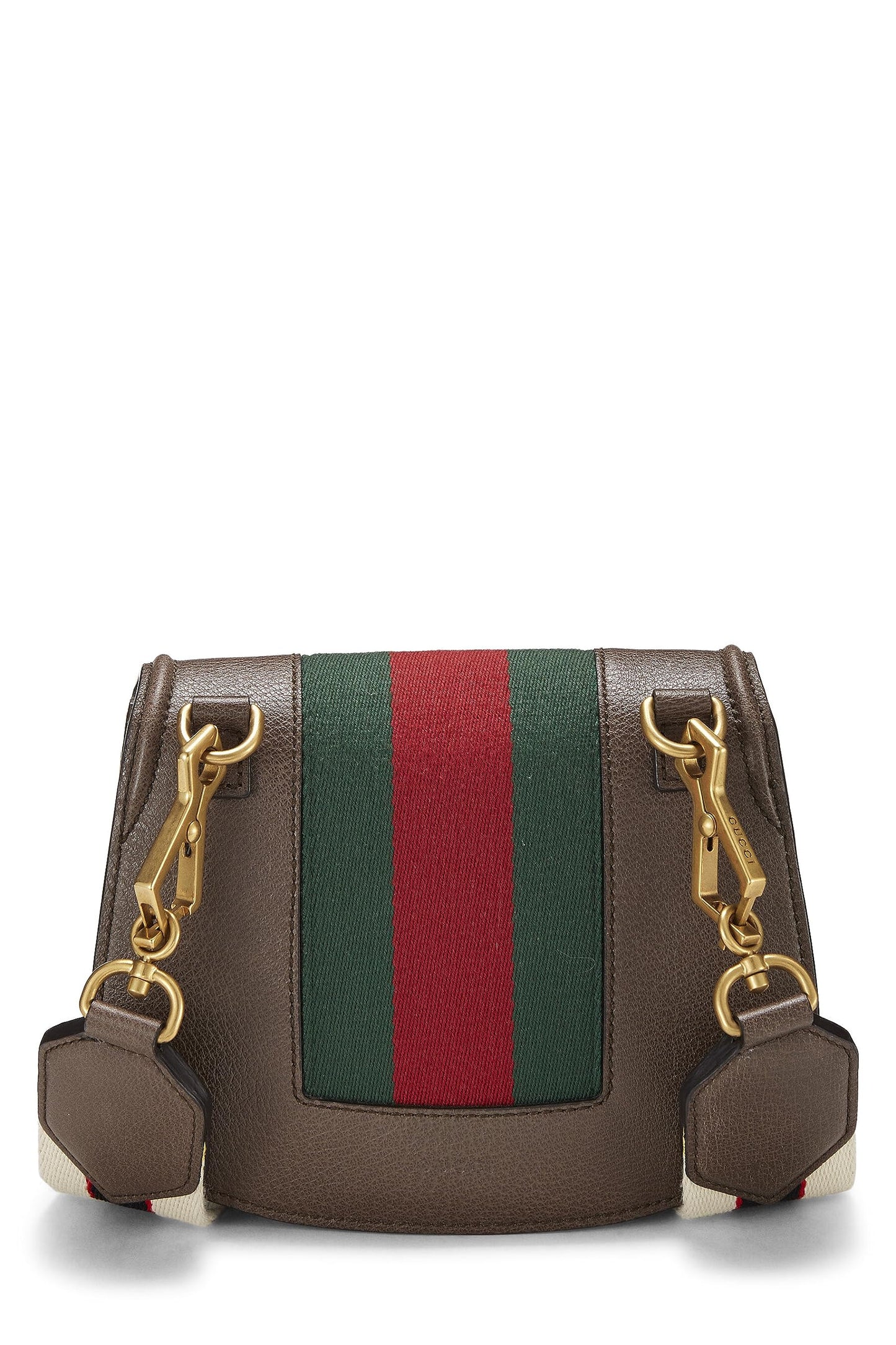 Gucci, Brown Leather Web Linea Totem Shoulder Bag Small, Brown