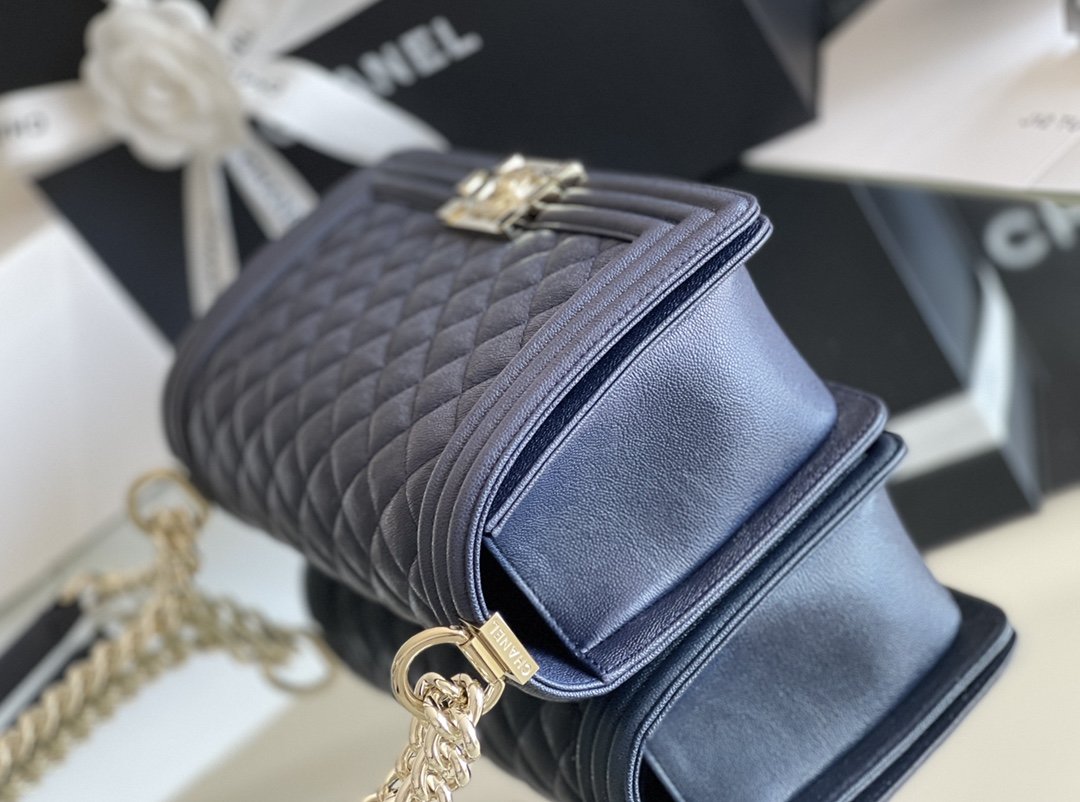CHLMeTop Qualityum Boy Handbag Dark Blue For Women 9.8in/25cm A67086