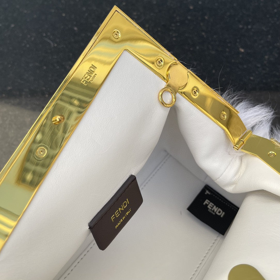 Top QualityTop Quality Top QualityTop Qualityrst Small White Fox Fur Bag For Woman 26cm/10in
