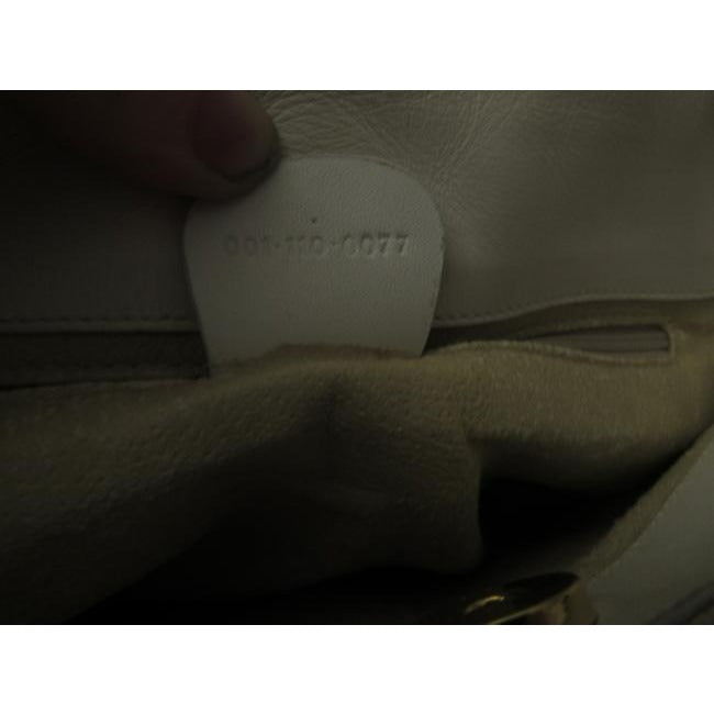 Gucci   White Small G Logo Print Coated Canvas And White Leather Satchel