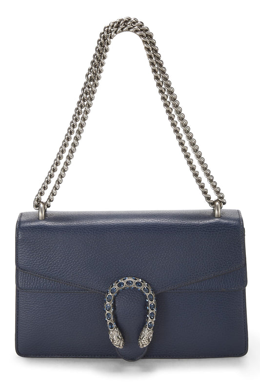 Gucci, Navy Leather Dionysus Shoulder Bag Mini, Navy