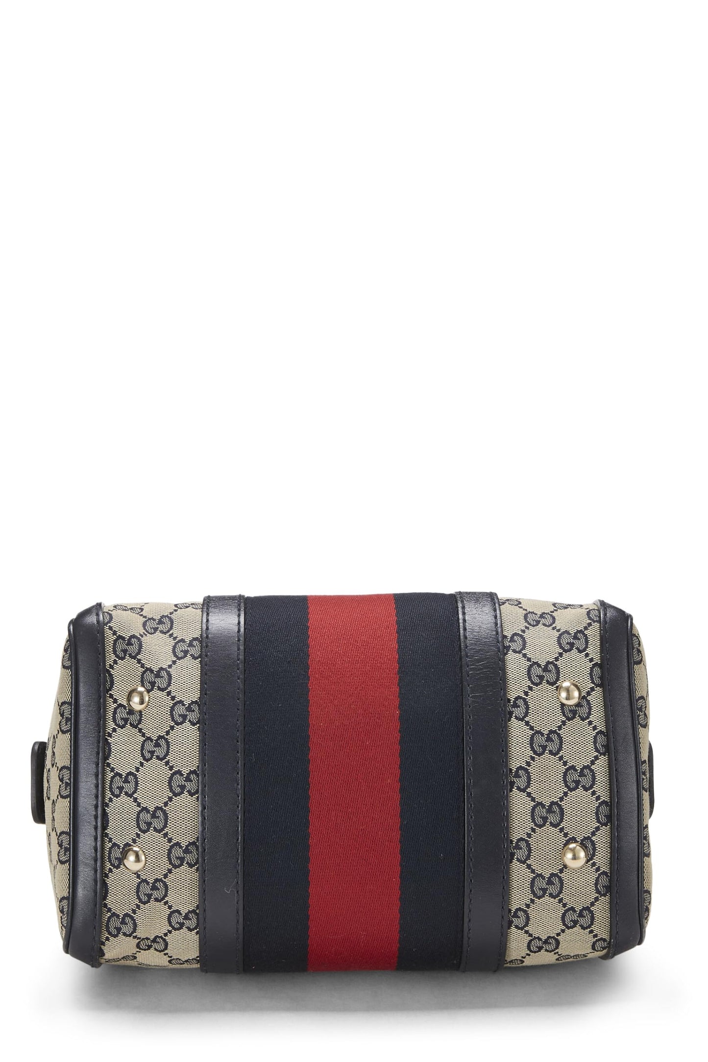 Gucci, Blue Original GG Canvas Web Boston Bag Small, Blue