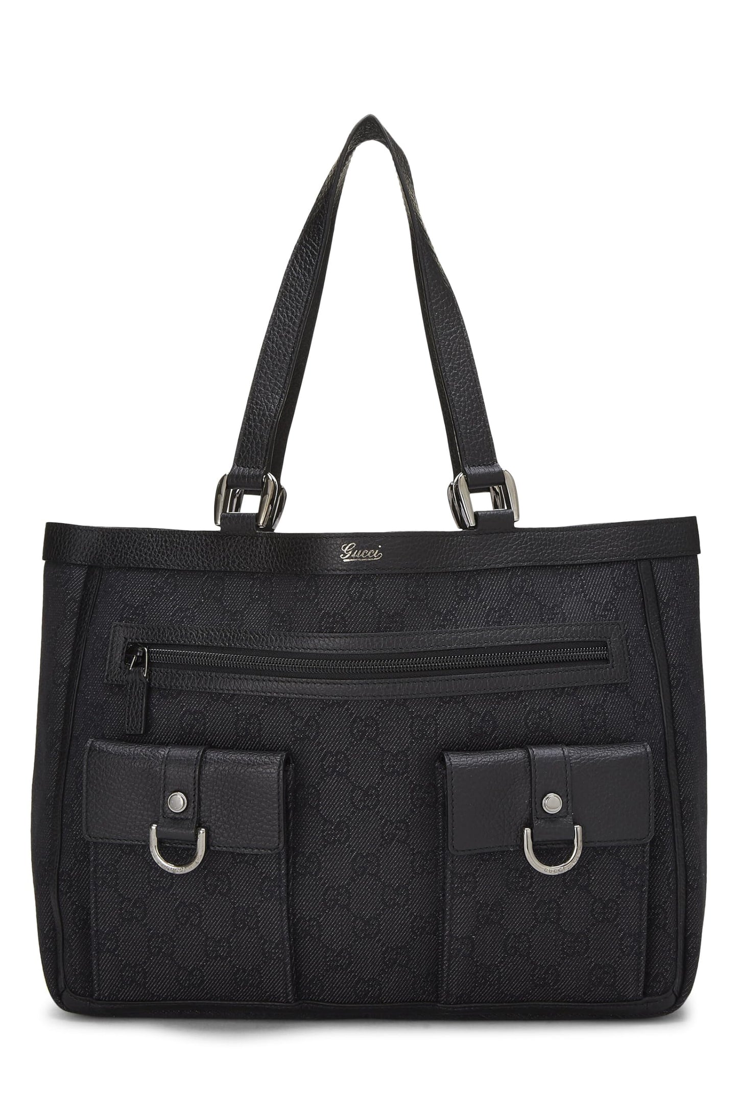 Gucci, Black GG Nylon Abbey Pocket Tote, Black