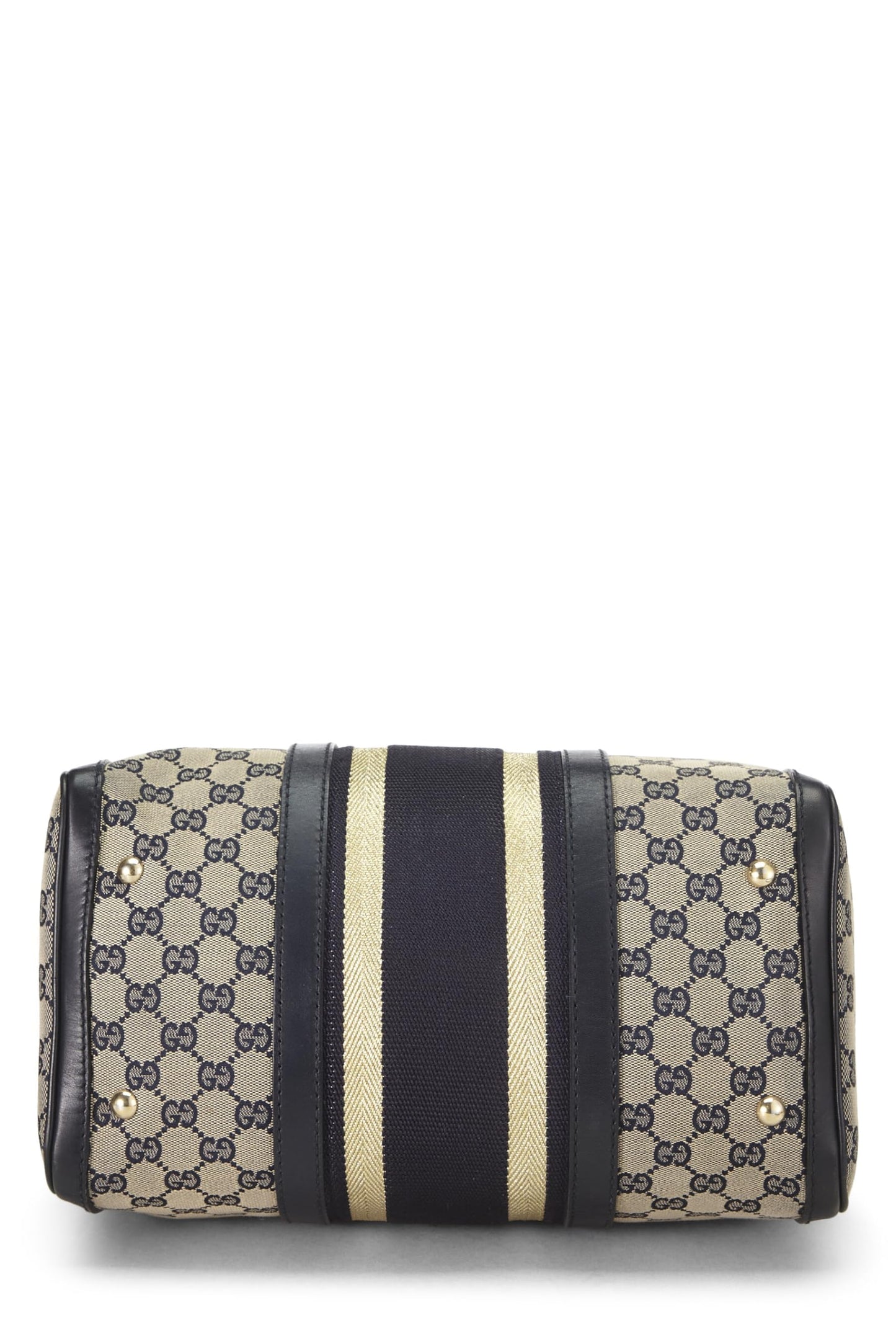 Gucci, Blue Original GG Canvas Web Boston Handbag, Blue
