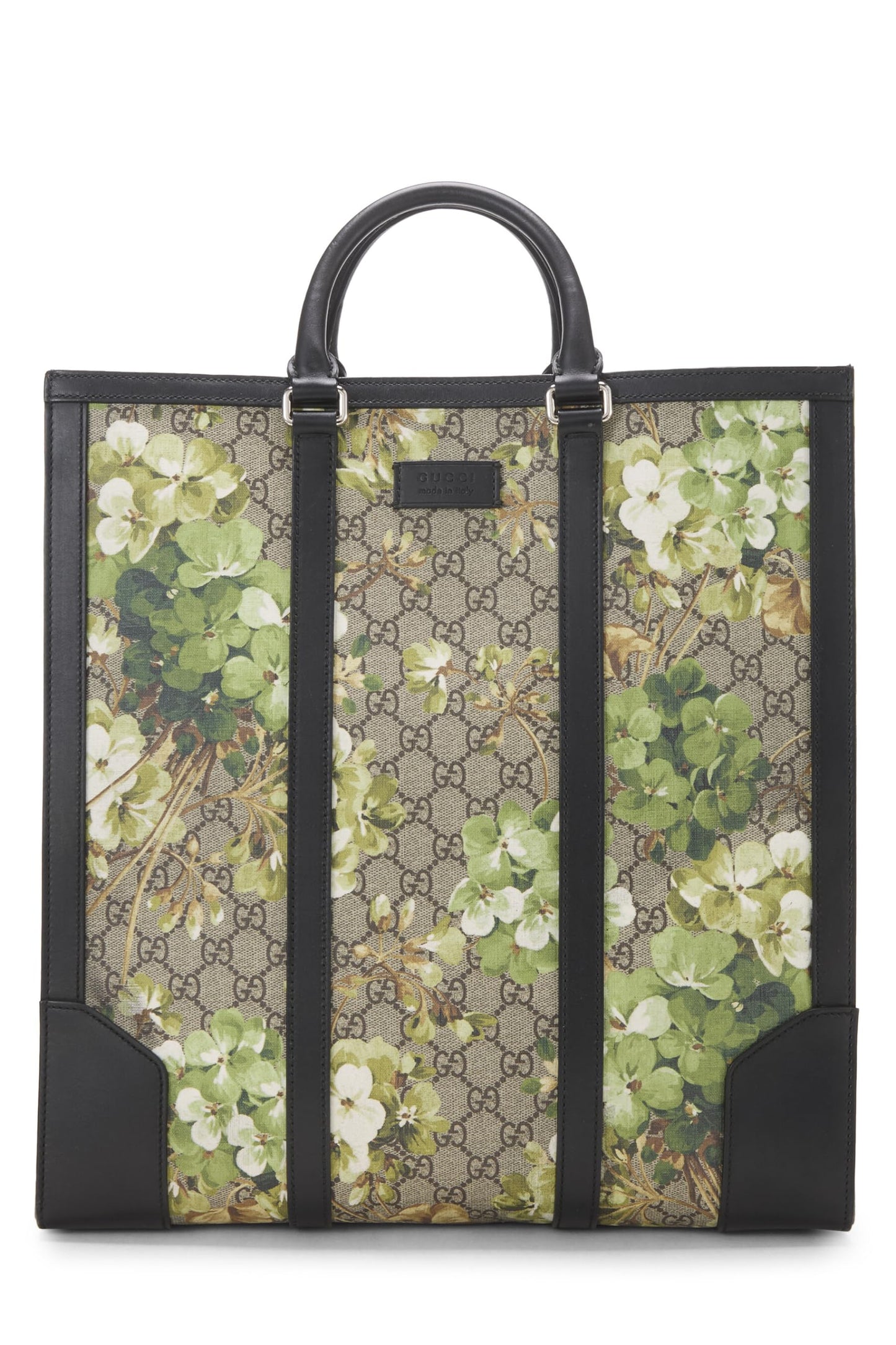 Gucci, Green GG Supreme Coated Canvas Blooms Tote Large, Green