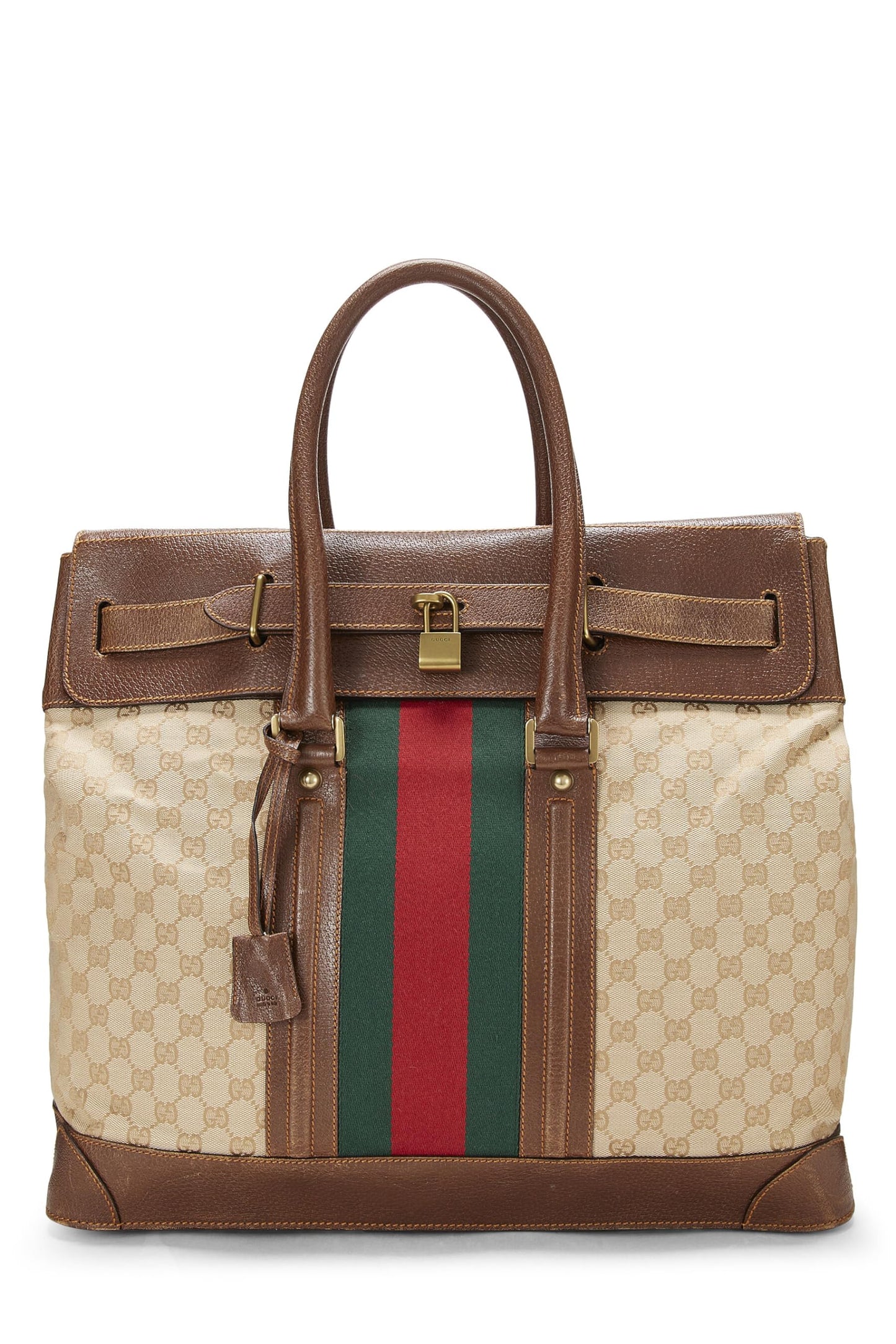 Gucci, Brown Original GG Canvas Web Travel Tote, Brown