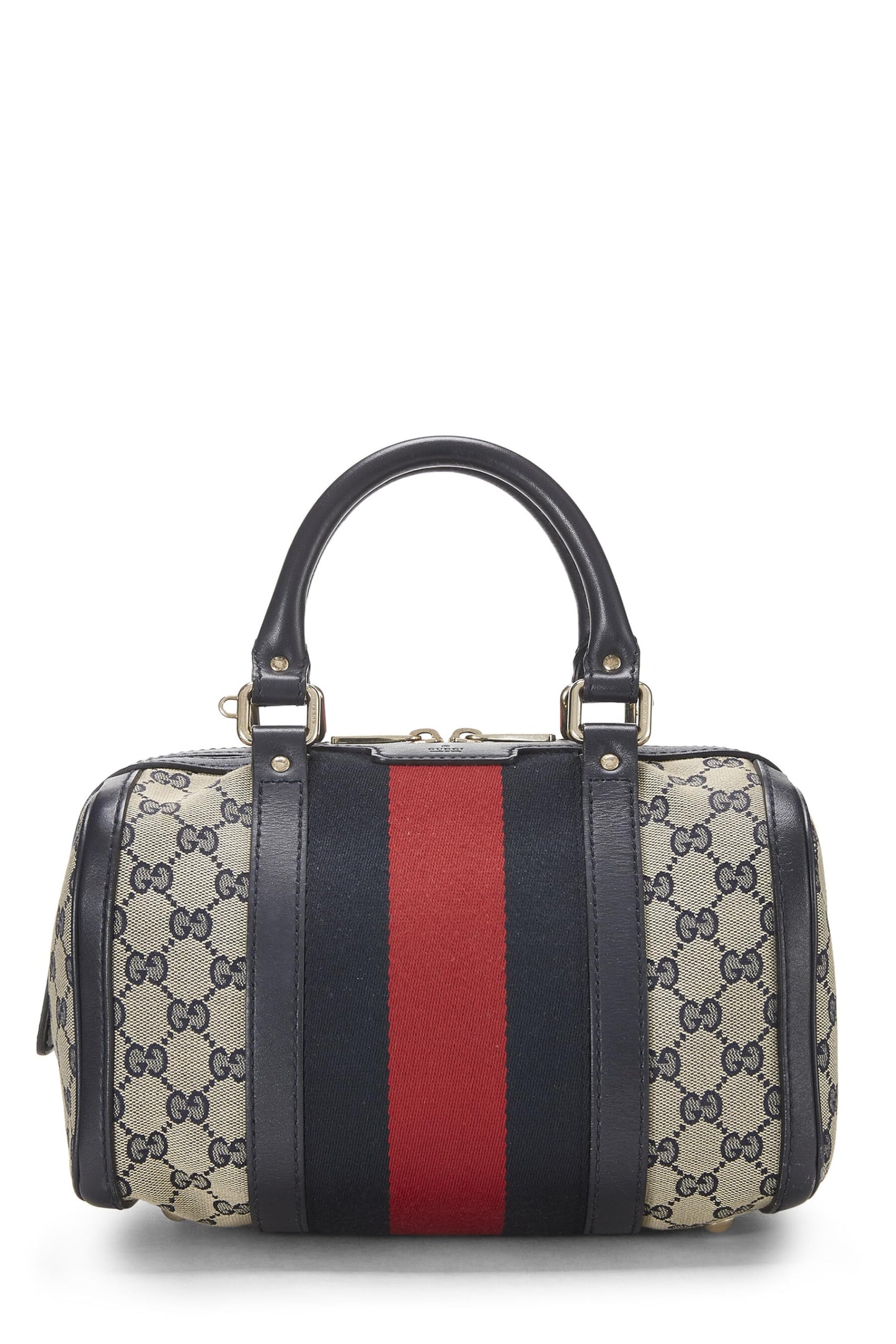 Gucci, Blue Original GG Canvas Web Boston Bag Small, Blue