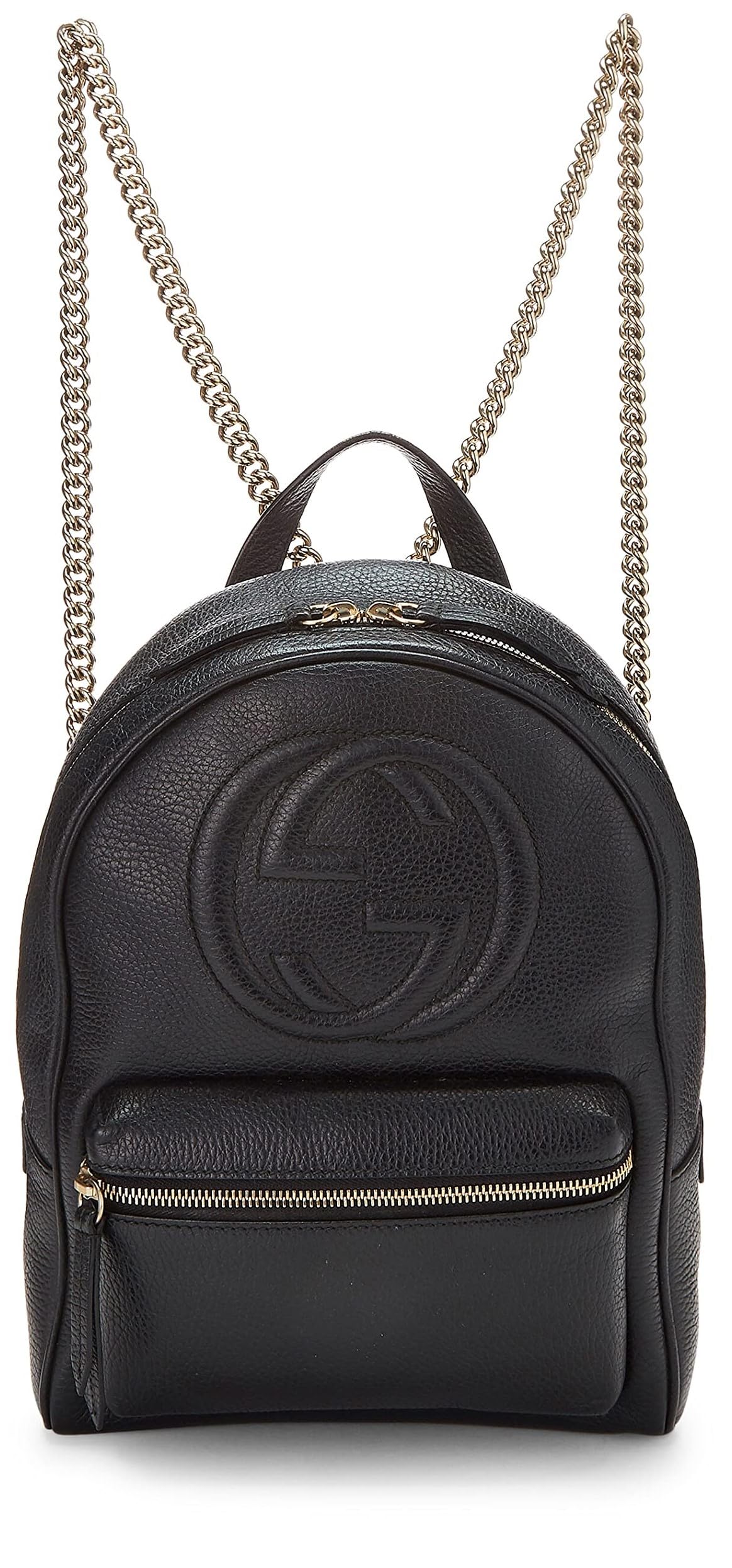 Gucci, Black Leather Soho Chain Backpack, Black