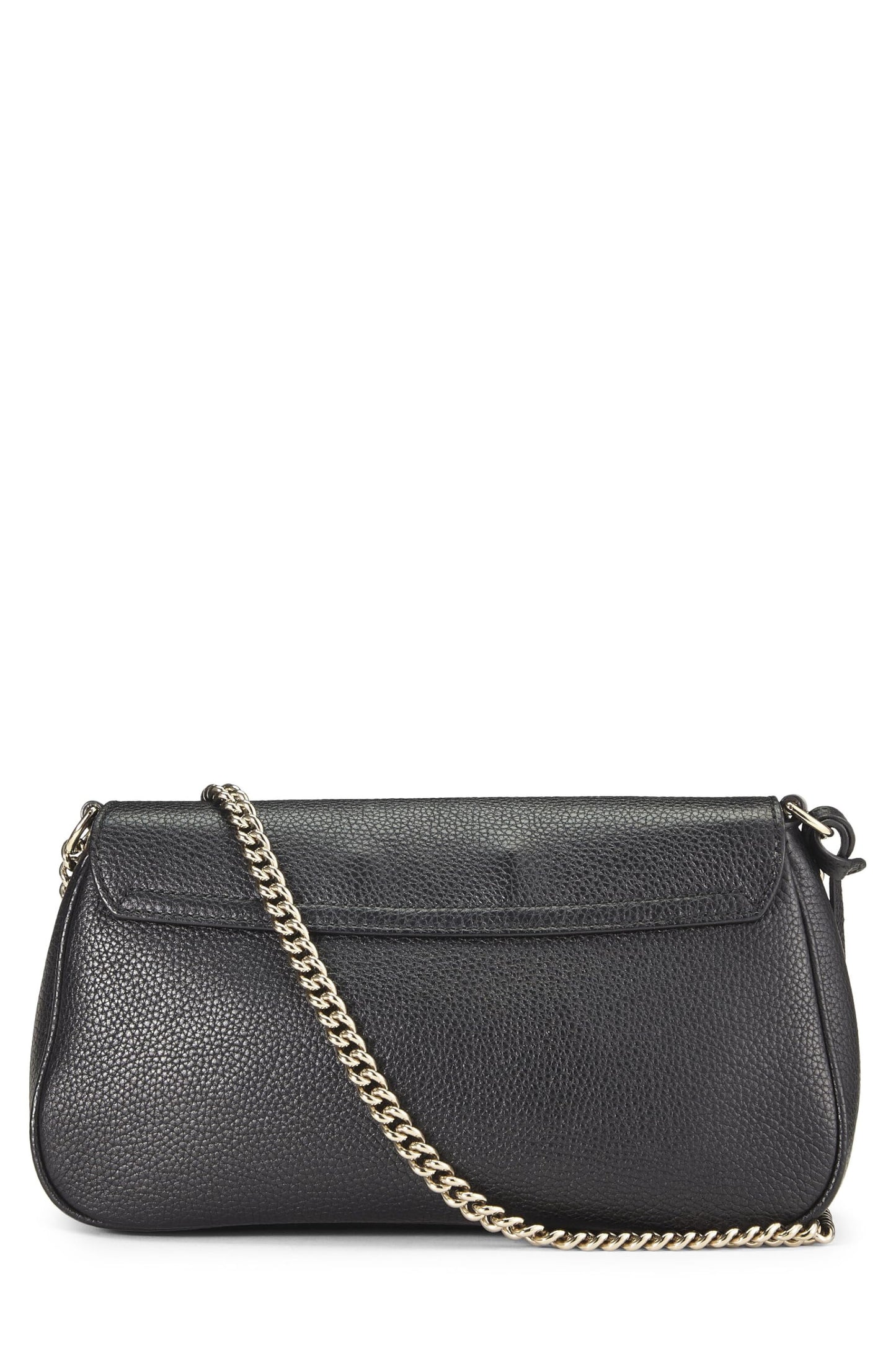 Gucci, Black Grained Leather Soho Chain Flap Crossbody, Black
