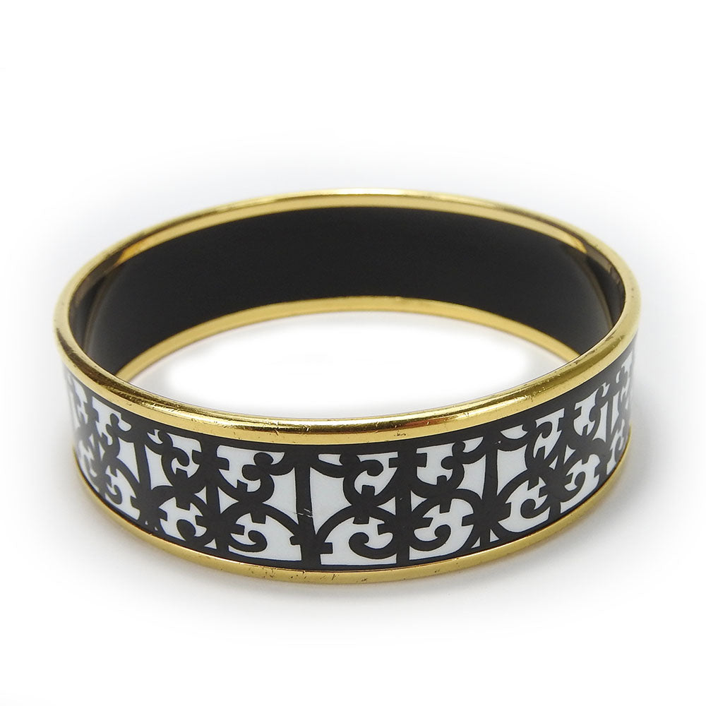 HERMES bracelet Enamel, Metal white Guadalquivir Emilel GM Women  d