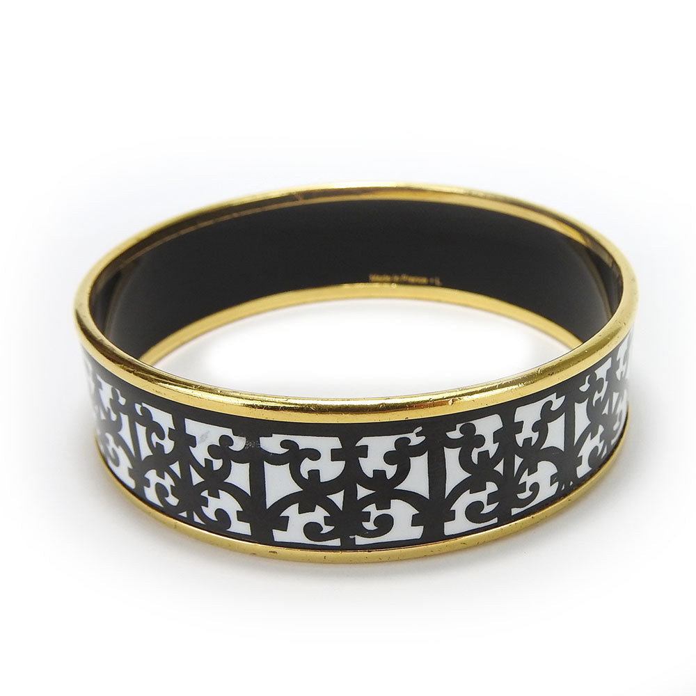 HERMES bracelet Enamel, Metal white Guadalquivir Emilel GM Women  d