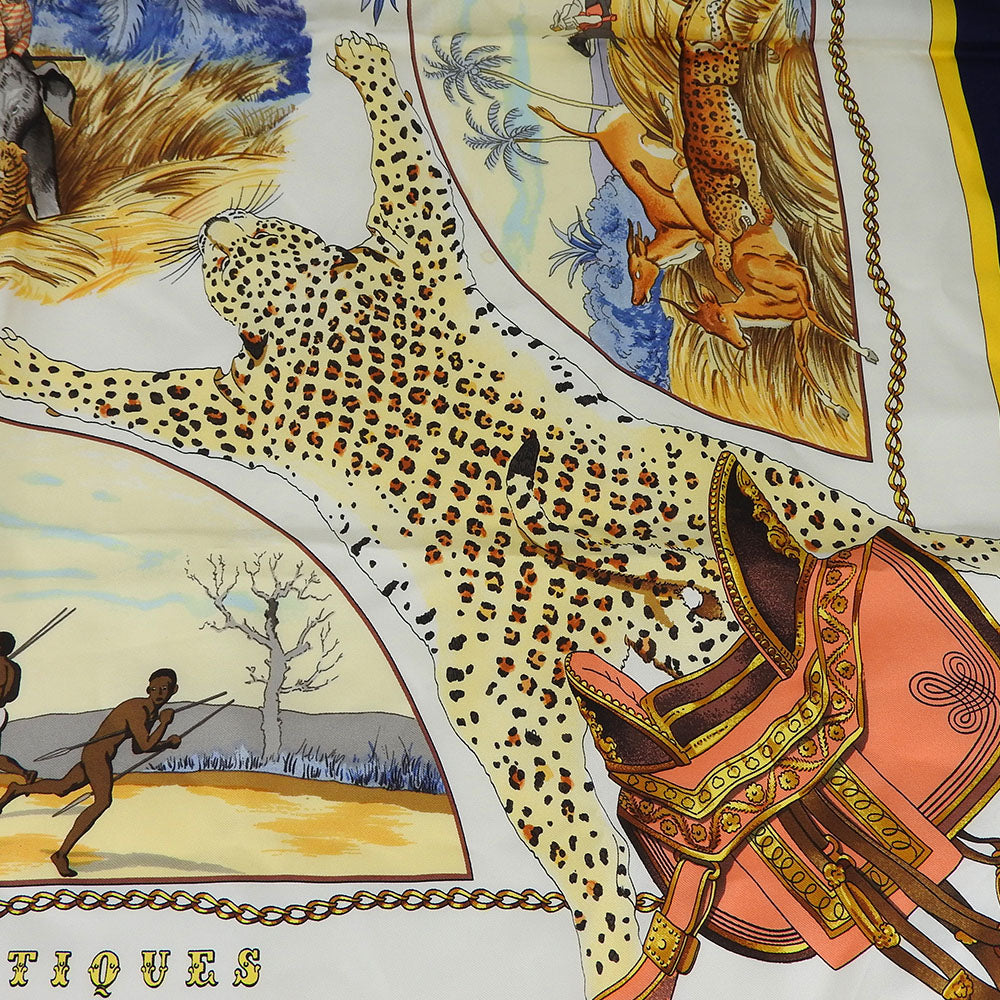 HERMES scarf silk Navy Carre90 Women  d