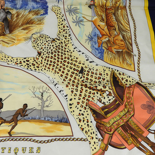 HERMES scarf silk Navy Carre90 Women  d