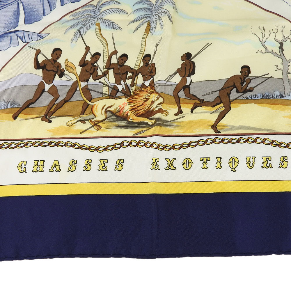 HERMES scarf silk Navy Carre90 Women  d