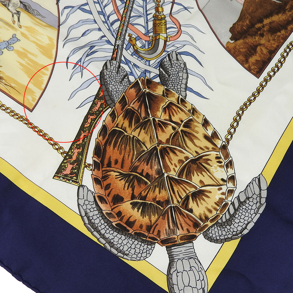 HERMES scarf silk Navy Carre90 Women  d