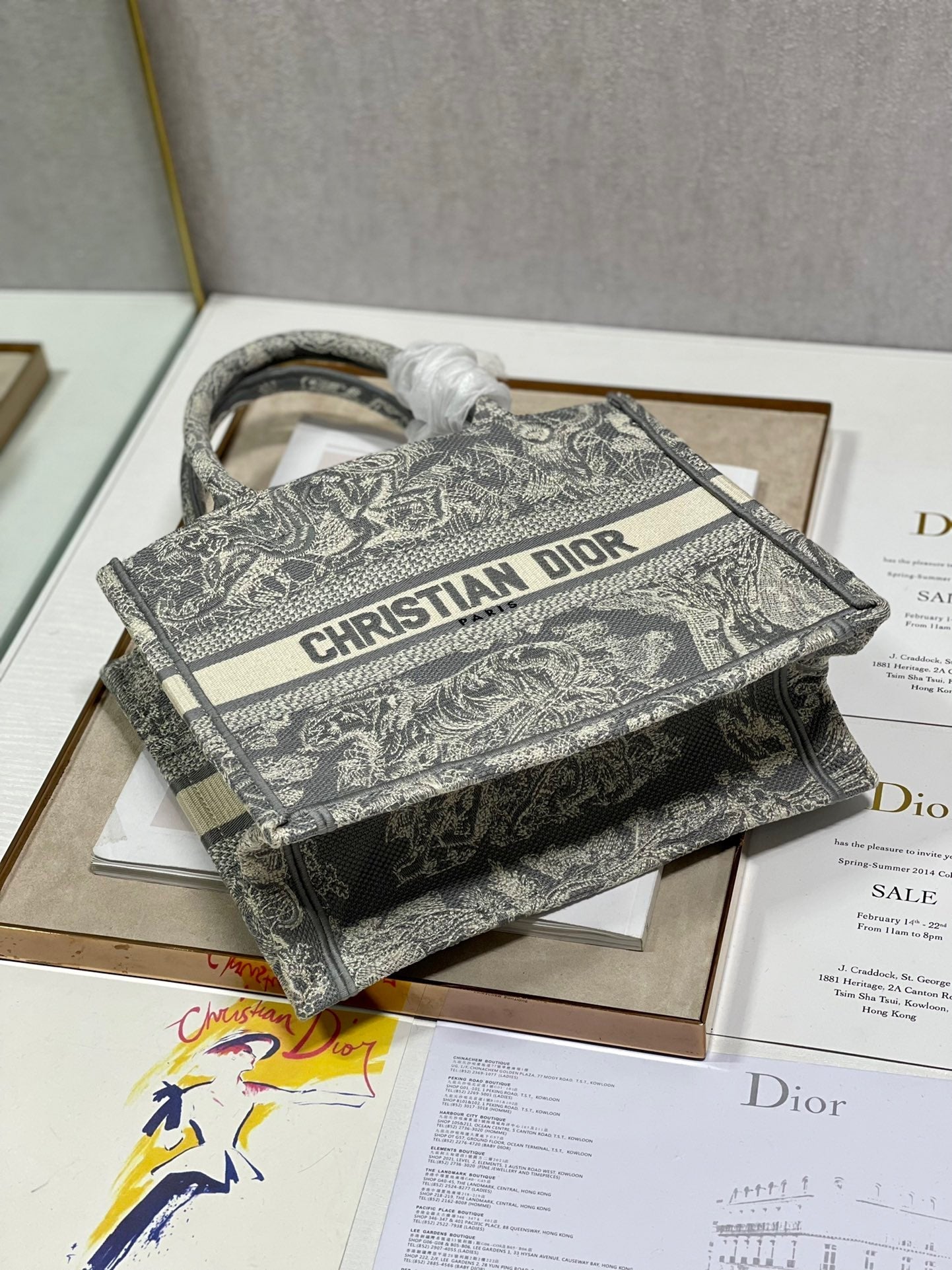 Top Quality Small Book Tote Grey, For Women, Womens Handbags 26.5cm/10.5in CD