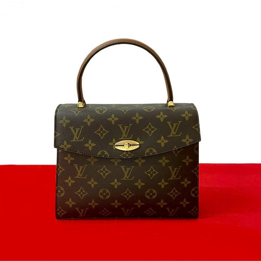 LOUIS VUITTON Handbag M51379 Leather, PVC Brown Monogram Malesherbes Women