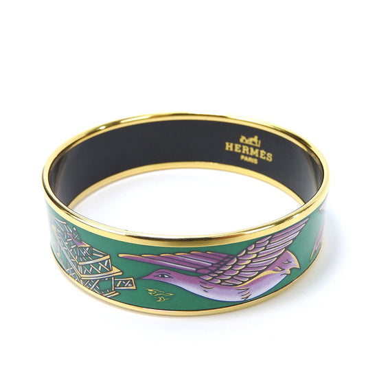 HERMES bracelet Metal, Enamel green Emilel GM Women  d