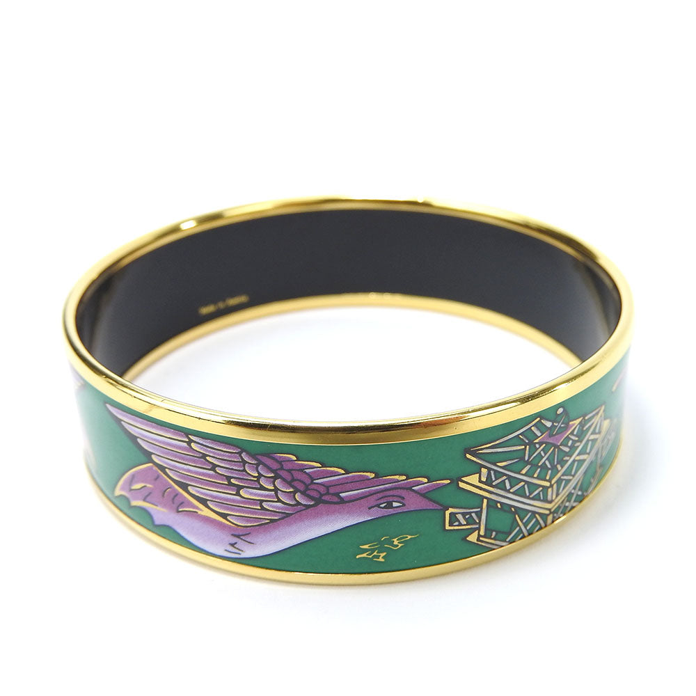 HERMES bracelet Metal, Enamel green Emilel GM Women  d