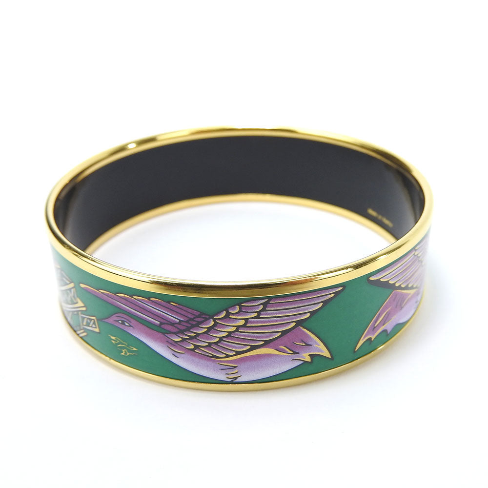 HERMES bracelet Metal, Enamel green Emilel GM Women  d