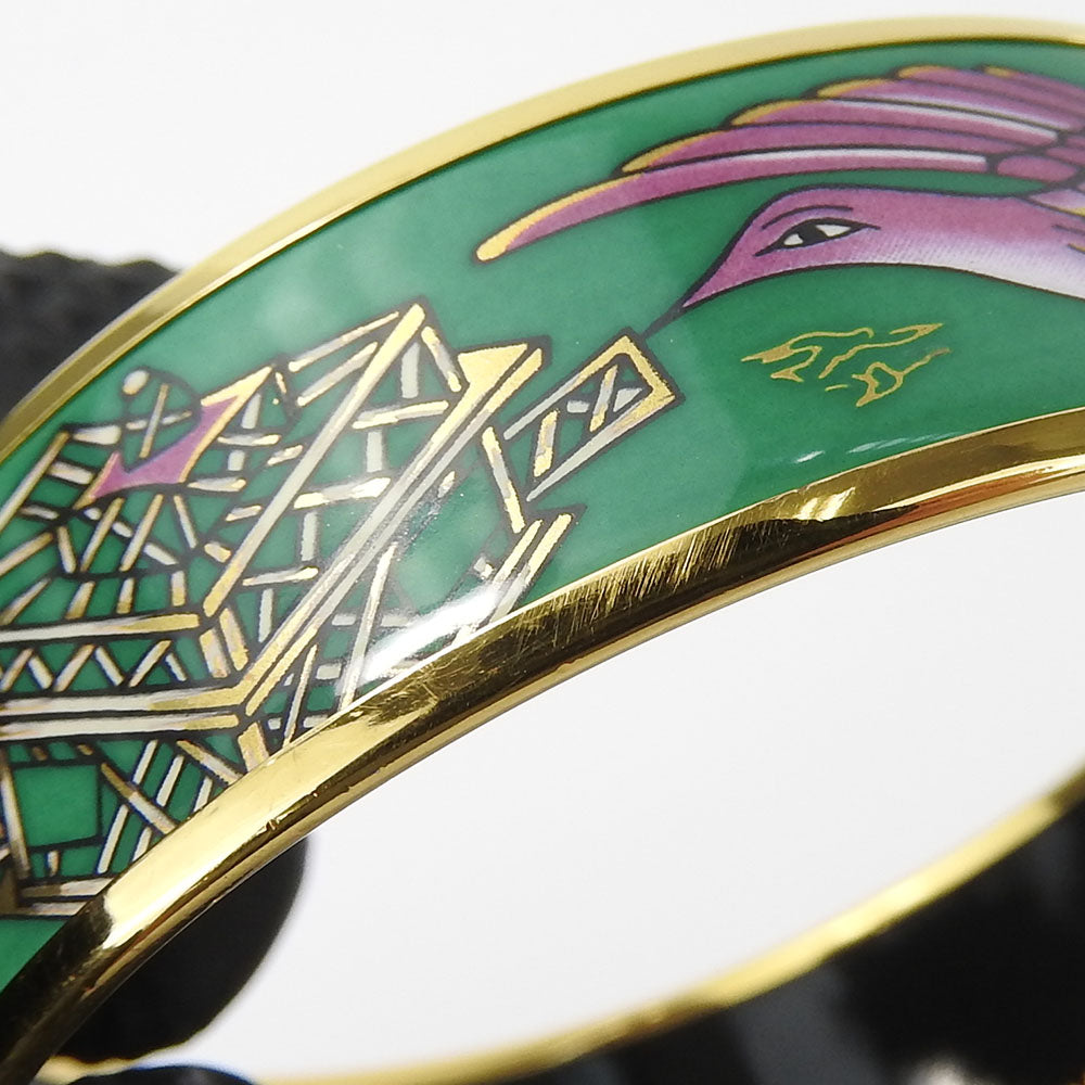 HERMES bracelet Metal, Enamel green Emilel GM Women  d