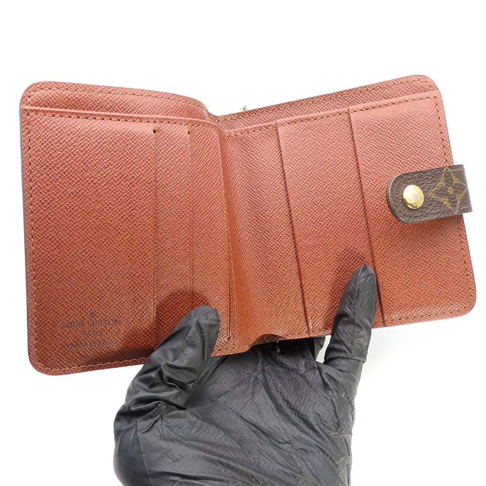 LOUIS VUITTON Bifold Wallet M61667 Monogram Brown Compact zip Women  d