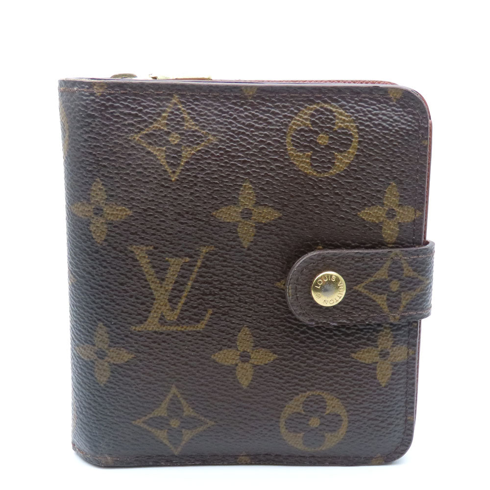 LOUIS VUITTON Bifold Wallet M61667 Monogram Brown Compact zip Women  d