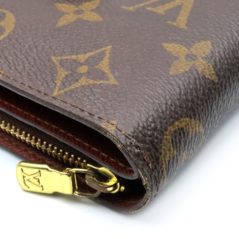 LOUIS VUITTON Bifold Wallet M61667 Monogram Brown Compact zip Women  d
