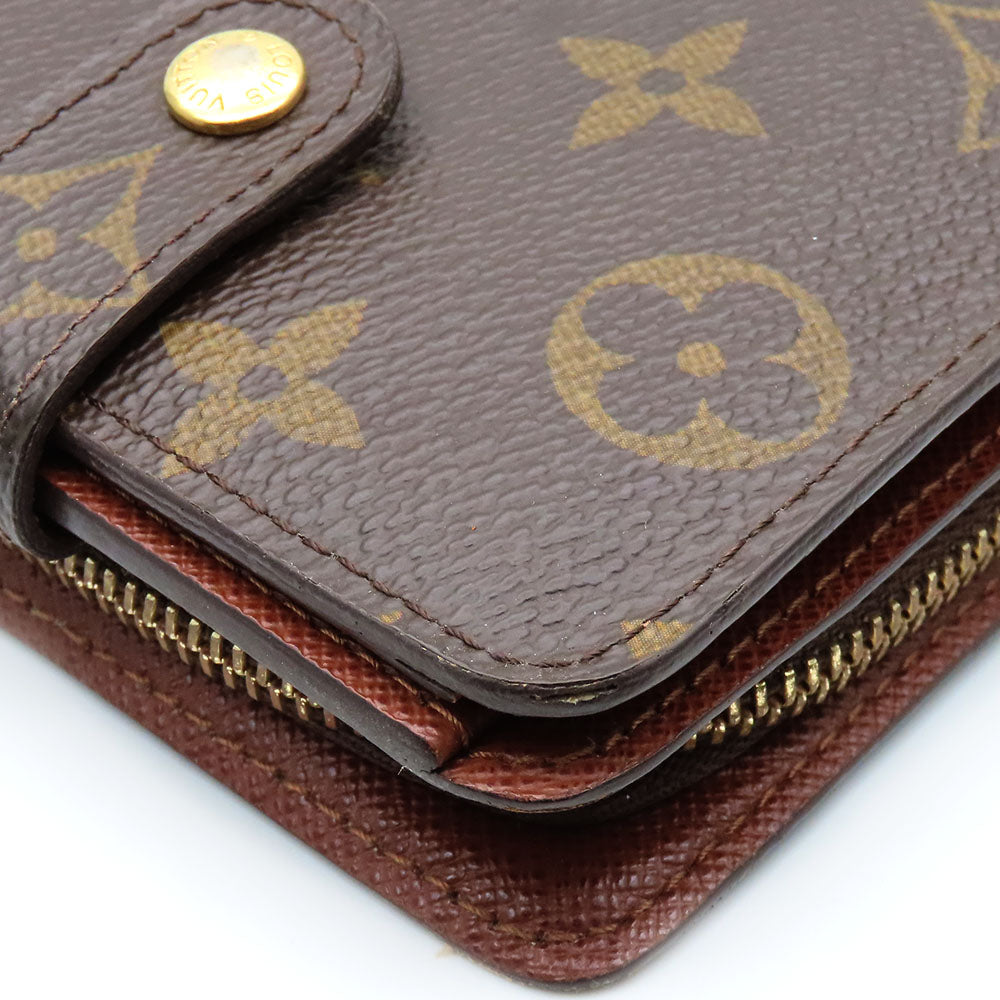 LOUIS VUITTON Bifold Wallet M61667 Monogram Brown Compact zip Women  d