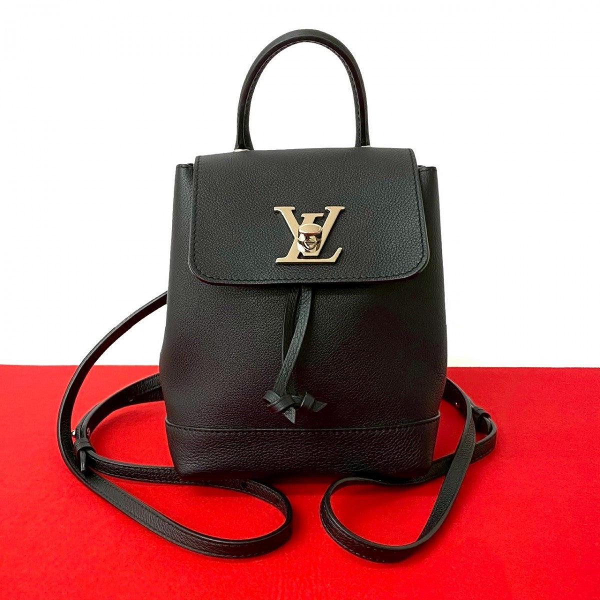 LOUIS VUITTON Backpack leather black Rock me backpack