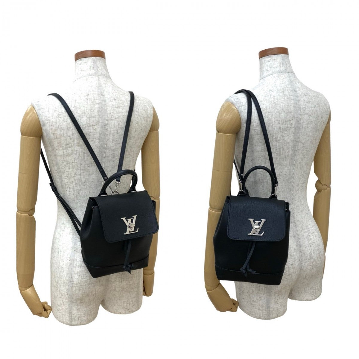 LOUIS VUITTON Backpack leather black Rock me backpack